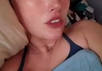 Sexy blonde lick lips in anticipation
